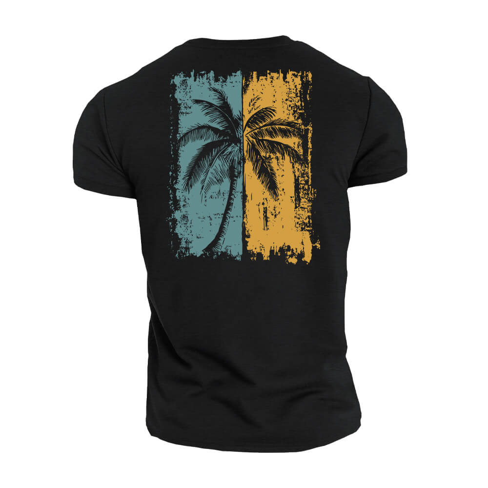 Two-tone Palm Tree Cotton T-Shirt