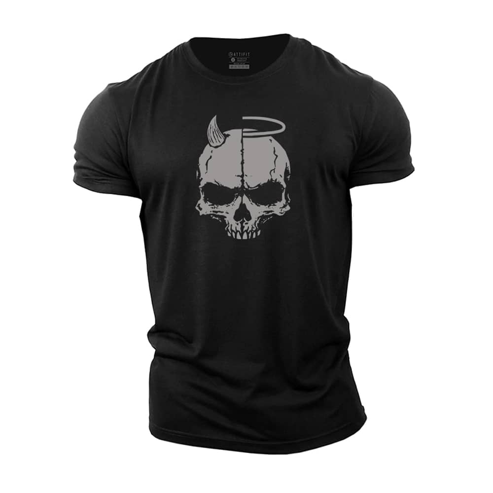Devil Angel Skull Cotton T-Shirt