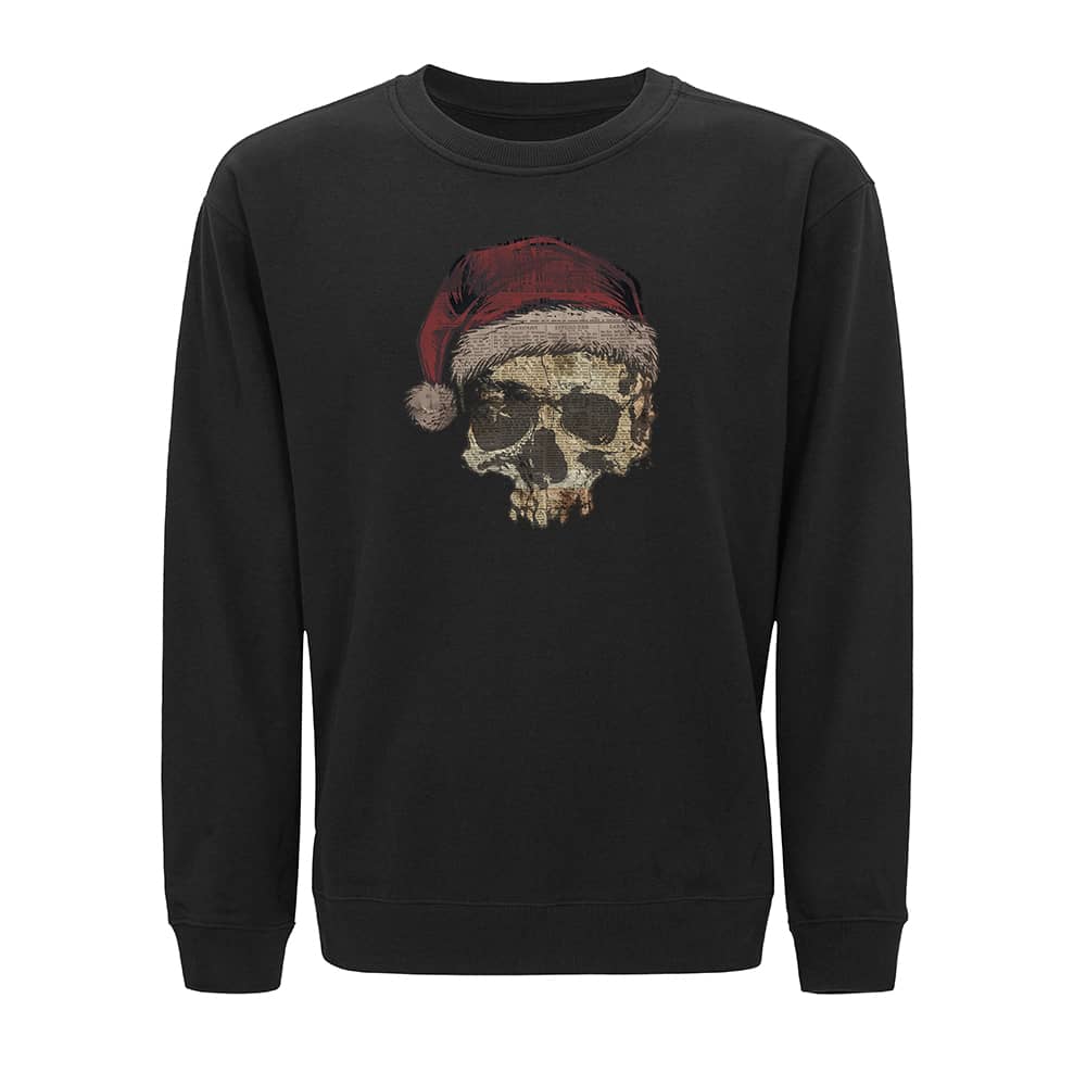 Christmas Skull Newspaper Crewneck Sweatshirt