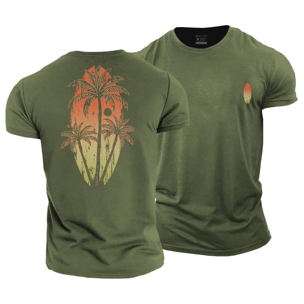 Surfboard Palm Cotton T-Shirt