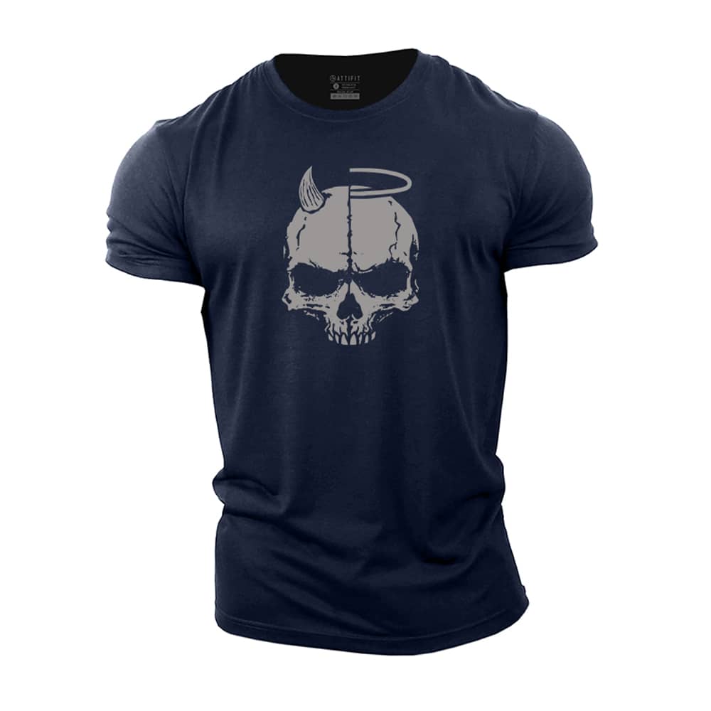 Devil Angel Skull Cotton T-Shirt