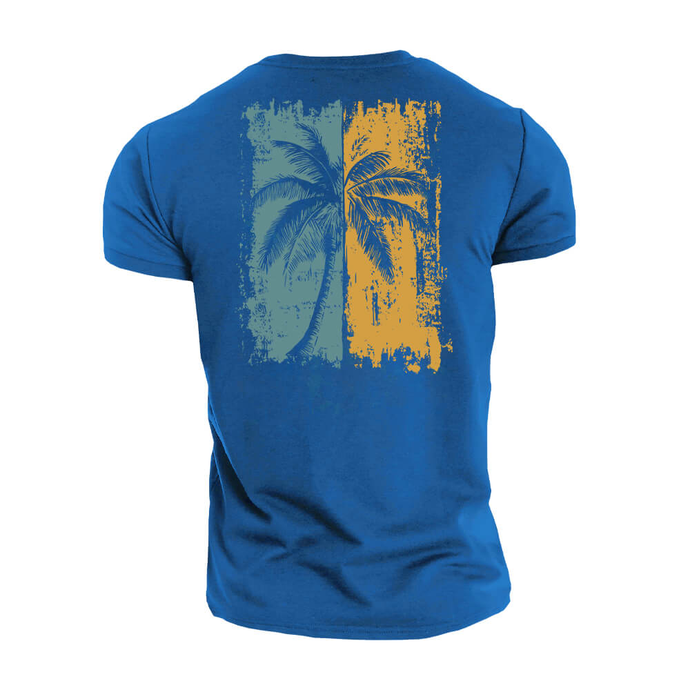 Two-tone Palm Tree Cotton T-Shirt
