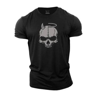 Devil Angel Skull Cotton T-Shirt